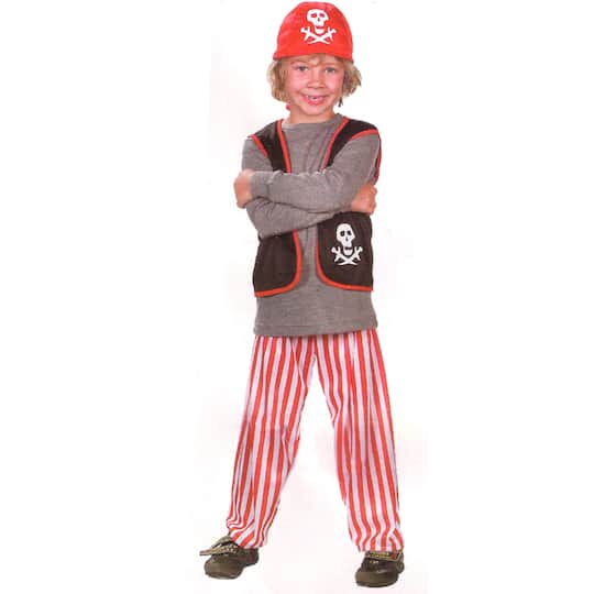 Medium Gray &#x26; Red Pirate Boy&#x27;s Costume